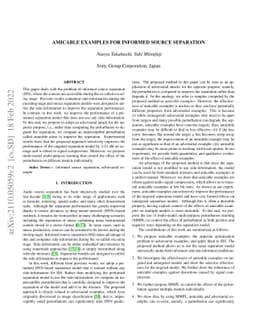 Amicable examples for informed source separation