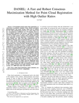 DANIEL: A Fast and Robust Consensus Maximization Method for Point Cloud
  Registration with High Outlier Ratios