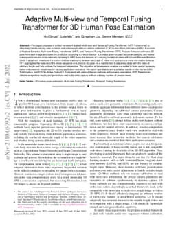 Adaptive Multi-view and Temporal Fusing Transformer for 3D Human Pose
  Estimation