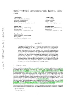 Density-Based Clustering with Kernel Diffusion