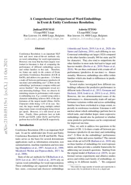 A Comprehensive Comparison of Word Embeddings in Event & Entity
  Coreference Resolution