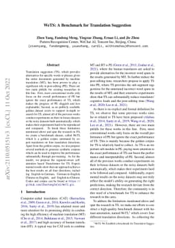 WeTS: A Benchmark for Translation Suggestion