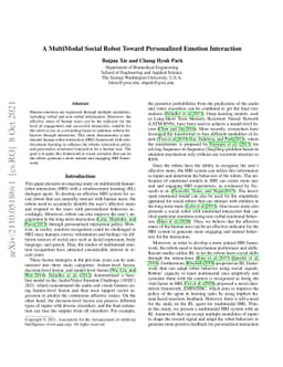 A MultiModal Social Robot Toward Personalized Emotion Interaction