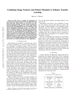 Combining Image Features and Patient Metadata to Enhance Transfer
  Learning