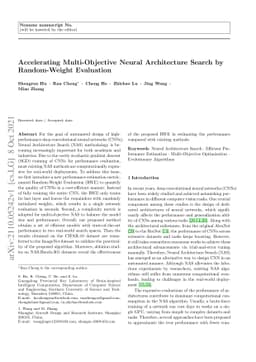 Accelerating Multi-Objective Neural Architecture Search by Random-Weight
  Evaluation