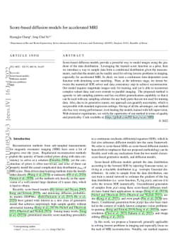 Score-based diffusion models for accelerated MRI