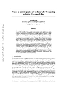Chaos as an interpretable benchmark for forecasting and data-driven
  modelling