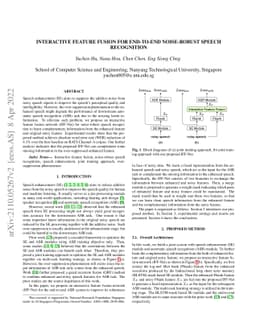 Interactive Feature Fusion for End-to-End Noise-Robust Speech
  Recognition