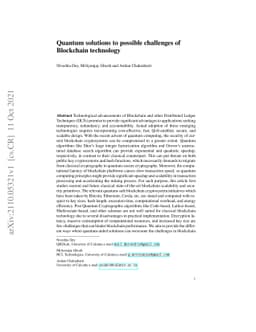 Quantum solutions to possible challenges of Blockchain technology