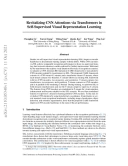 Revitalizing CNN Attentions via Transformers in Self-Supervised Visual
  Representation Learning