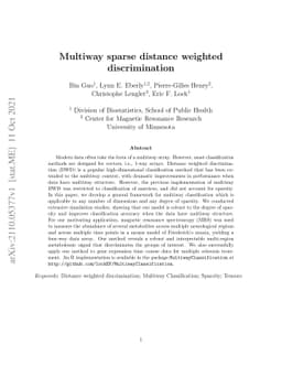 Multiway sparse distance weighted discrimination