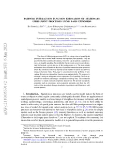 Pairwise interaction function estimation of Gibbs point processes using
  basis expansion