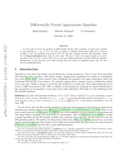 Differentially Private Approximate Quantiles