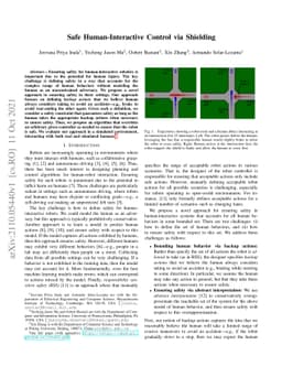 Safe Human-Interactive Control via Shielding