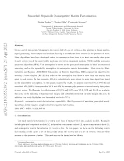Smoothed Separable Nonnegative Matrix Factorization