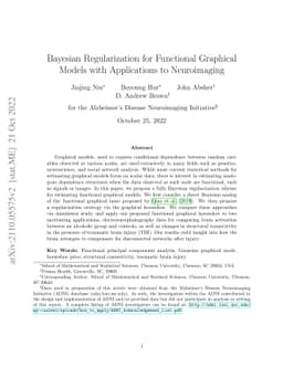 Bayesian Regularization for Functional Graphical Models with
  Applications to Neuroimaging