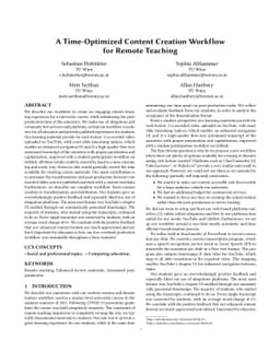 A Time-Optimized Content Creation Workflow for Remote Teaching