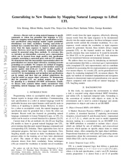 Generalizing to New Domains by Mapping Natural Language to Lifted LTL