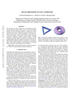 Signal Processing on Cell Complexes