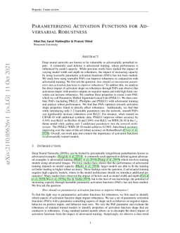 Parameterizing Activation Functions for Adversarial Robustness