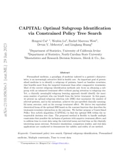 CAPITAL: Optimal Subgroup Identification via Constrained Policy Tree
  Search