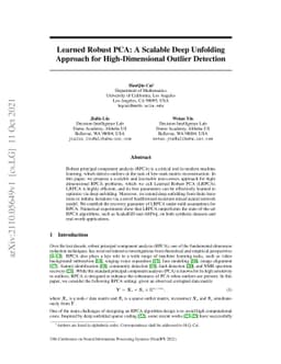 Learned Robust PCA: A Scalable Deep Unfolding Approach for
  High-Dimensional Outlier Detection