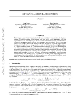 Deviance Matrix Factorization