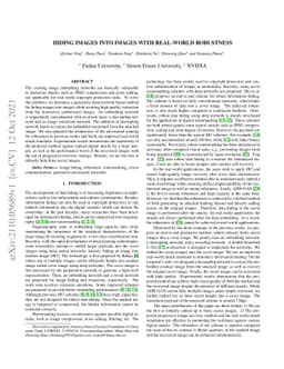 Hiding Images into Images with Real-world Robustness