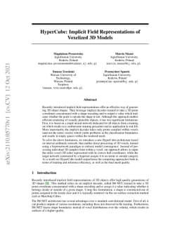 HyperCube: Implicit Field Representations of Voxelized 3D Models