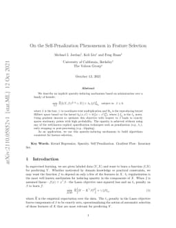 On the Self-Penalization Phenomenon in Feature Selection