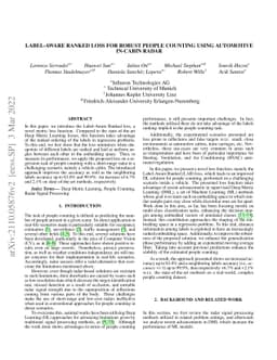 Label-Aware Ranked Loss for robust People Counting using Automotive
  in-cabin Radar