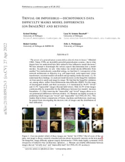 Trivial or impossible -- dichotomous data difficulty masks model
  differences (on ImageNet and beyond)