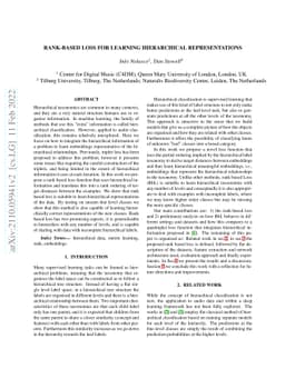 Rank-based loss for learning hierarchical representations