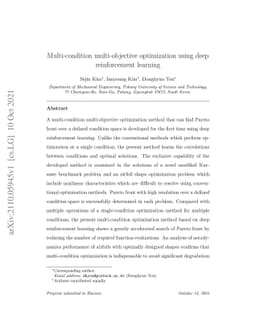 Multi-condition multi-objective optimization using deep reinforcement
  learning