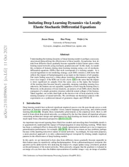 Imitating Deep Learning Dynamics via Locally Elastic Stochastic
  Differential Equations