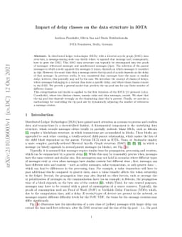 Impact of delay classes on the data structure in IOTA