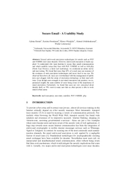 Secure Email -- A Usability Study