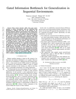 Gated Information Bottleneck for Generalization in Sequential
  Environments