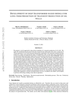 Development of Deep Transformer-Based Models for Long-Term Prediction of
  Transient Production of Oil Wells
