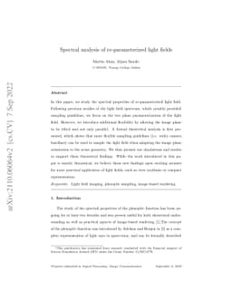 Spectral analysis of re-parameterized light fields