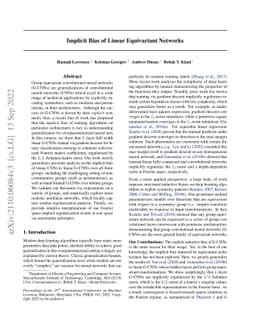 Implicit Bias of Linear Equivariant Networks