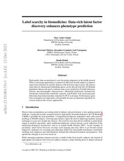 Label scarcity in biomedicine: Data-rich latent factor discovery
  enhances phenotype prediction