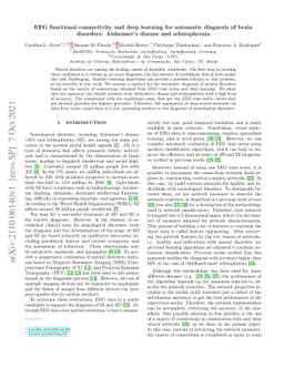 EEG functional connectivity and deep learning for automatic diagnosis of
  brain disorders: Alzheimer's disease and schizophrenia