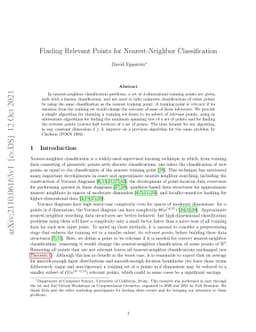 Finding Relevant Points for Nearest-Neighbor Classification