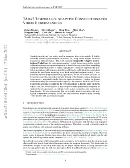 TAda! Temporally-Adaptive Convolutions for Video Understanding