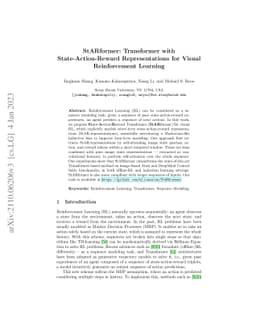 StARformer: Transformer with State-Action-Reward Representations for
  Visual Reinforcement Learning