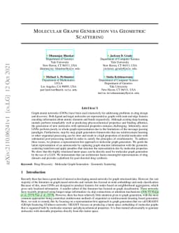 Molecular Graph Generation via Geometric Scattering