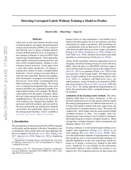 Detecting Corrupted Labels Without Training a Model to Predict