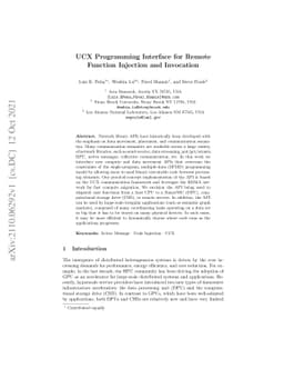 UCX Programming Interface for Remote Function Injection and Invocation