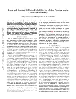 Exact and Bounded Collision Probability for Motion Planning under
  Gaussian Uncertainty